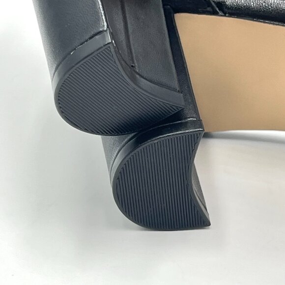 Nine West Womens 6.5 Pruce Black Leather Classic Block Heel Sandals Heels Shoes - Picture 12 of 15